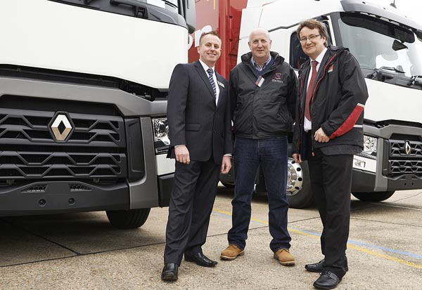 Paul Ralph, Sales Manager Midlands and South West, BRS; Clive Cowern, Managing Director, Clive Cowern Transport Services and Steve Parry, Sales Executive, Renault Trucks Midlands.