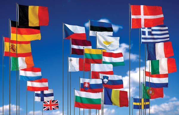 The National European flags in 2007