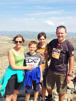 Guy Heywood, with wife Helen and sons Joe (centre left) and Max, are preparing to climb Mount Kilimanjaro in a bid to raise vital funds for international development charity Transaid.