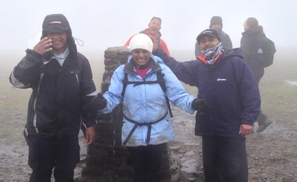 Raj (right) on Ingleborough Peak