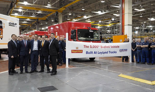 Ron Augustyn, Managing Director, Leyland Trucks; Rob Wheeler, Senior Procurement Manager, Royal Mail; Paul Gatti, Director of Fleet and Maintenance Services, Royal Mail; Ian Grant, Director - Direct Sales, DAF Trucks; Rob Cooksley, Procurement Director - Vehicles, Assets & Logistics, Royal Mail 