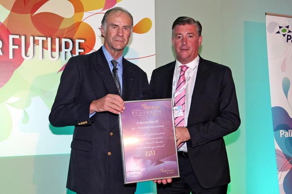 Sir Ranulph Fiennes and Keiron Conlon, Managing Director of Transland International